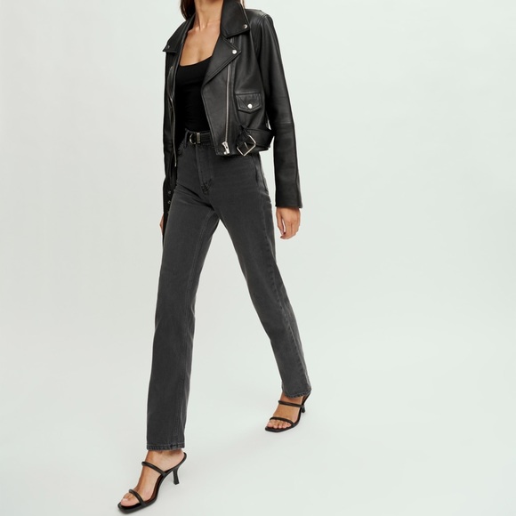 NWOT. Reformation Cynthia High Rise Straight Leg Organic Cotton Jeans Women’s-23 - Picture 3 of 16